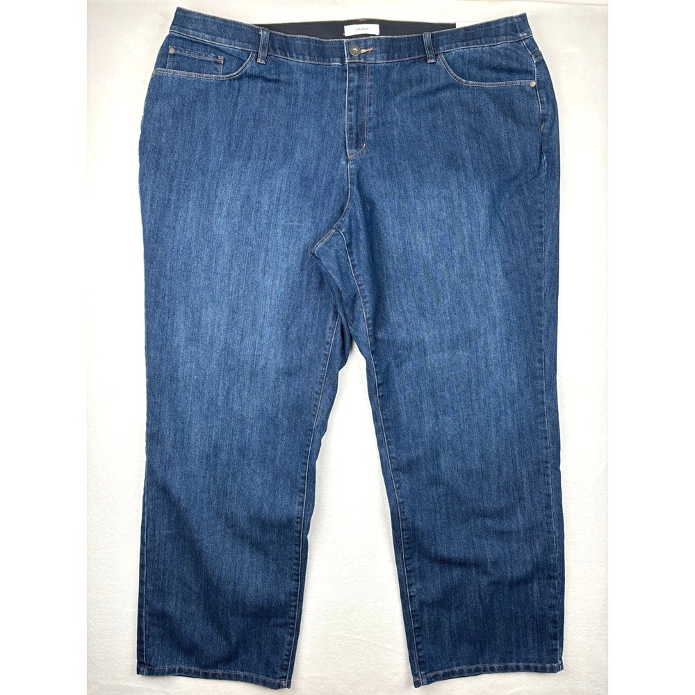 CJ Banks Womens 24W Curvy Straight Leg Jeans High Rise Comfort Waist NWT
